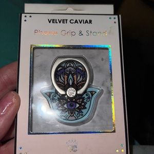 Velvet caviar Phone Grip & Stand. Hamsa hand.